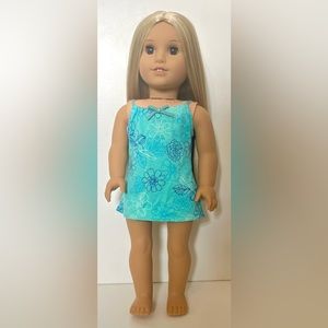 American Girl 18" Doll Kanani Blue Floral Pajamas Top Night Sleep Shirt PJs 2011